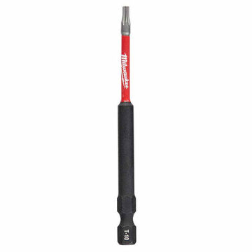 Embout de tournevis à percussion à une extrémité, acier allié, point T10, Torx, tige hexagonale 1/4 pouce, oxyde noir, 2 pouce OAL