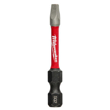 Bit Impact, Steel, Square Sq2 Point Size, 2 In Lg, 1/4 In Hex Shank, Black Oxide Finish