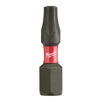 Bit Single End Insert, S2 Alloy Steel, S2 Alloy Steel Material, Torx Tic-tac, T25 Point Size, 1/4 In Hex Shank, 1 In Oal