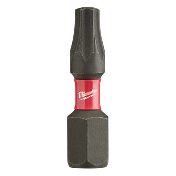 Bit Single End Insert, S2 Alloy Steel, S2 Alloy Steel Material, Torx, T25 Point Size, 1/4 In Hex Shank, 2 In Oal