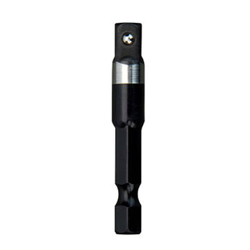 Adaptateur de douille, acier allié, 1/4 pouce mâle X 1/4 pouce femelle, oxyde noir, 1-7/8 pouce OAL