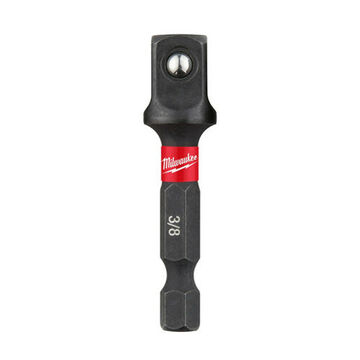 Adapter Square Socket, Alloy Steel, 1/4 In Male X 3/8 In Female, Black Oxide, 2 In Oal