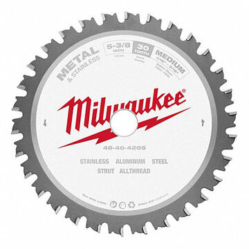 Blade Circular Saw, Cutting Edge Carbide, 5-3/8 In Dia, 0.188 In Thk, 5/8 In Abor, 4500 Rpm Speed, Carbide Cutting Edge