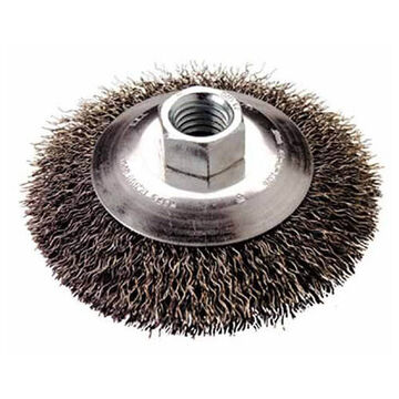 General-Purpose Wheel Brush, Stainless Steel, 12000 rpm Speed, 0.02 to 0.023 in Wire dia, 4 in Brush dia