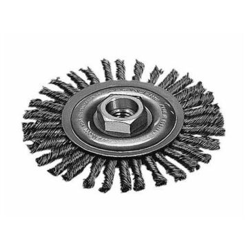 Weld Cleaning Wheel Brush, Wire Carbon Steel, 12500 rpm Speed, 0.02 to 0.023 in Wire dia, 5 in Brush dia