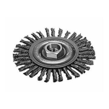Weld Cleaning Wheel Brush, Wire Carbon Steel, 9500 rpm Speed, 0.02 to 0.023 in Wire dia, 6 in Brush dia