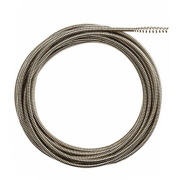 Cable Bulb Head Drain Cleaning, Steel, 1/4 In Dia, Bulb Connection, 1-1/4 To 2-1/2 In Capacity, Steel, 25 Ft Maximum Run