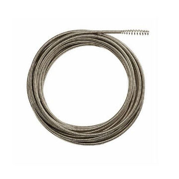 Handheld Drain Cleaning Cable, Steel, 1/4 in Dia, Bulb Connection, 1-1/4 to 2-1/2 in Capacity, Steel, 50 ft Maximum Run