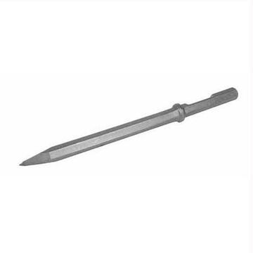 Chisel, 1-1/8 in Hex Shank, Moil Point, High Grade Forged Steel, Black Oxide, Concrete