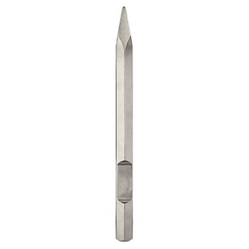 Chisel Moil Point, 1-1/8 In Hex Shank, Moil Point, Steel, Bright, Concrete