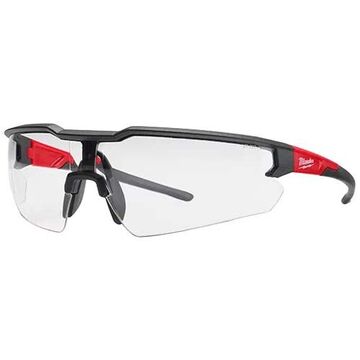 Safety Glasses, Nylon Frame, Polycarbonate Lens, Universal, Anti-Scratch, Clear