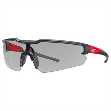 Safety Glasses, Plastic Frame, Polycarbonate Lens, Anti-Scratch, Gray