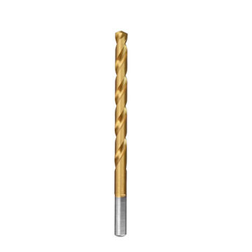 Jobber Drill Bit, HSS, Titanium Coated, 9/64 in Dia, Spiral, 1-3/4 in Flute, 2-7/8 in OAL