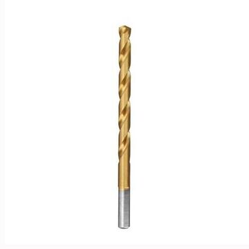 Jobber Drill Bit, HSS, Titanium Coated, 5/32 in Dia, Spiral, 2 in Flute, 3-1/8 in OAL