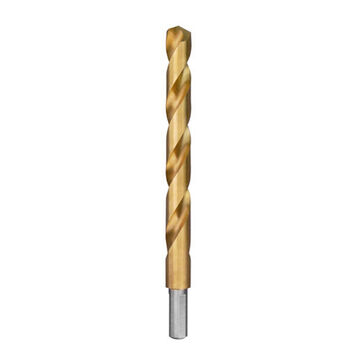 Jobber Drill Bit, HSS, Titanium Coated, 17/64 in Dia, Spiral, 2-7/8 in Flute, 4-1/8 in OAL