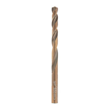 Single End Jobber Drill Bit, Cobalt, 19/64 in Dia, Parabolic/Twist, 3.1 in Flute, 4.5 in OAL