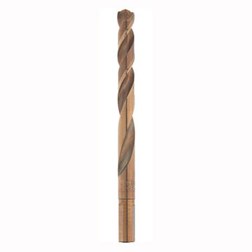 Single End Jobber Drill Bit, Cobalt, 25/64 in Dia, Parabolic/Twist, 3.7 in Flute, 5.12 in OAL