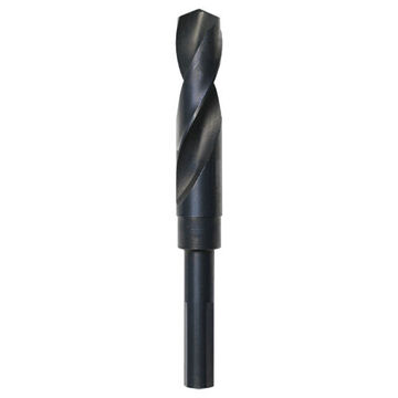 Silver and Deming Wood Drill Bit, Material HSS, Black Oxide Finish, 1/2 in 3-Flat Shank, 6 in OAL, 13/16 in dia