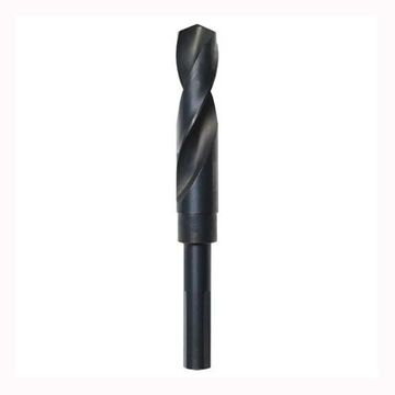 Silver and Deming Wood Drill Bit, Material HSS, Black Oxide Finish, 1/2 in 3-Flat Shank, 6 in OAL, 1-3/16 in dia
