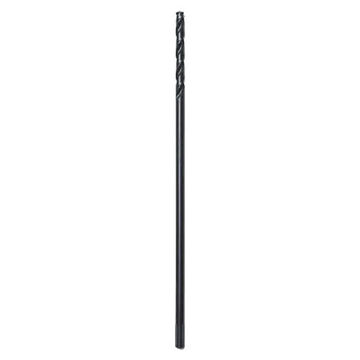 Bit Twist Aircraft Drill, Hss Material, Black Oxide Finish, Split Point, Parabolic Flute, 1/4 In 3- Flat Shank, 12 In Oal, 1/8 In Dia