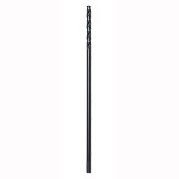 Bit Twist Aircraft Drill, Hss Material, Black Oxide Finish, Split Point, Parabolic Flute, 1/4 In 3- Flat Shank, 12 In Oal, 3/8 In Dia