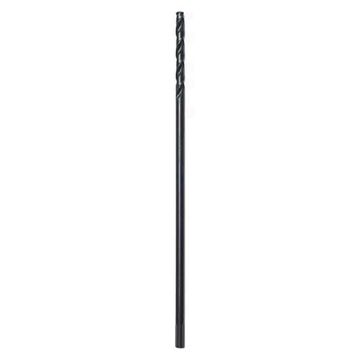 Bit Aircraft Drill, Hss Material, Black Oxide Finish, Split Point, Parabolic Flute, 1/4 In 3- Flat Shank, 12 In Oal, 7/16, 3/8 In Dia