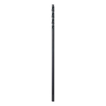 Drill Bit Aircraft, Hss Material, Black Oxide Finish, Split Point, Parabolic Flute, 1/4 In 3- Flat Shank, 12 In Oal, 1/2 In Dia
