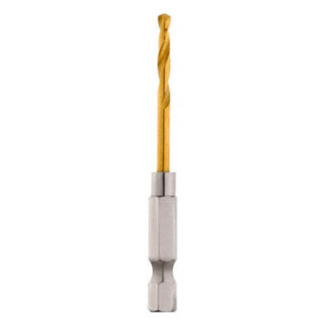 Twist Jobber Drill Bit, 1/4 in Shank, 1/8 in Dia, 2.62 in lg, High Speed Steel