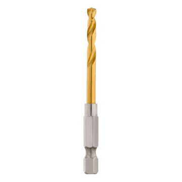 Bit Twist Jobber Drill, 1/4 In Shank, 11/64 In Dia, 2.91 In Lg, High Speed Steel
