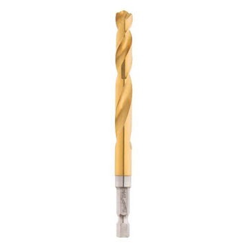 Twist Jobber Drill Bit, 1/4 in Shank, 23/64 in Dia, 4.61 in lg, High Speed Steel