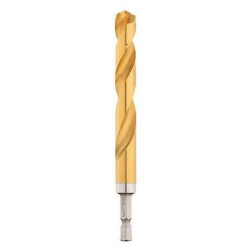 Twist Jobber Drill Bit, 1/4 in Shank, 31/64 in Dia, 5 in lg, High Speed Steel