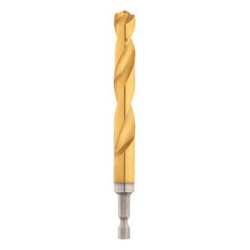 Bit Twist Jobber Drill, 1/4 In Shank, 1/2 In Dia, 5.12 In Lg, High Speed Steel