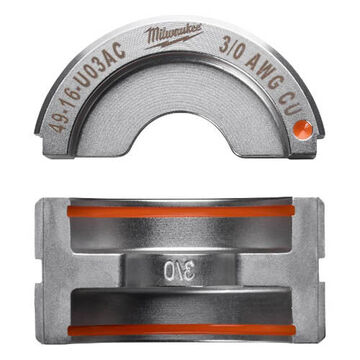 Die Upper And Lower U-style Crimping Tool, Stainless Steel, Copper Conductor, 6 Ton Cutting, 3/0 Awg Crimping