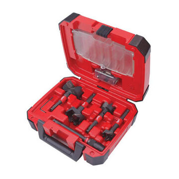 Bit Set Selfeed Hex Shank Selfeed, Alloy Steel, 5 Piece, Wood Applicable Material, Black Oxide, 7/16 In Shank Dia