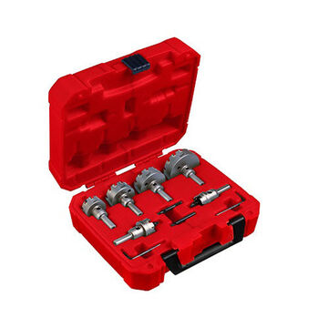 Hole Cutter Set Brad/pilot Point, Carbide, 8 Pieces, 0.1875 In Cutting Depth, 3/8 In Shank
