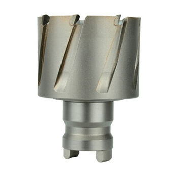 Annular Cutter, Carbide Material, Bright Finish, 3/4 in Quick-Change Hex Shank, 1 in Cutiing dp, 3/4 in Dia