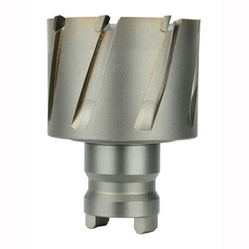 Annular Cutter, Carbide Material, Bright Finish, 3/4 in Quick-Change Hex Shank, 1 in Cutiing dp, 1-5/8 in Dia