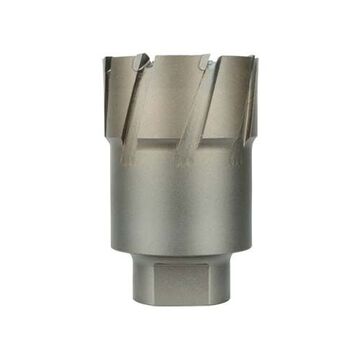 Annular Cutter, Carbide Material, 2 in Dia, Bright Finish, 3/4 in Threaded Shank, 2 in Cutiing dp