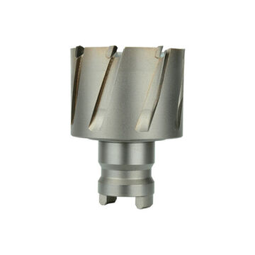 Annular Cutter, Carbide Material, Bright Finish, 3/4 in Quick-Change Hex Shank, 1 in Cutiing dp, 2 in Dia
