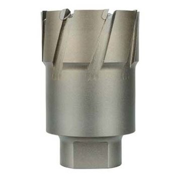 Annular Cutter, Carbide Material, 2-9/16 in Dia, Bright Finish, 3/4 in Threaded Shank, 2 in Cutiing dp