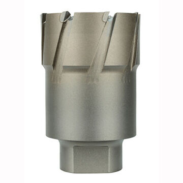 Annular Cutter, Carbide Material, 2-3/4 in Dia, Bright Finish, 3/4 in Threaded Shank, 2 in Cutiing dp