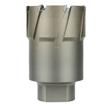 Heavy-Duty Annular Cutter, Carbide Material, 4-1/8 in Dia, Bright Finish, 3/4 in Threaded Shank, 2 in Cutiing dp