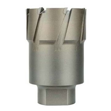 Heavy-Duty Annular Cutter, Carbide Material, 5 in Dia, Bright Finish, 3/4 in Threaded Shank, 2 in Cutiing dp
