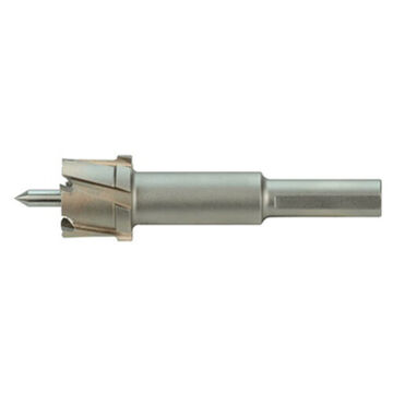 Annular Cutter, Carbide Material, Bright Finish, 3/4 in 3-Flat Shank, 1/2 in Cutiing dp