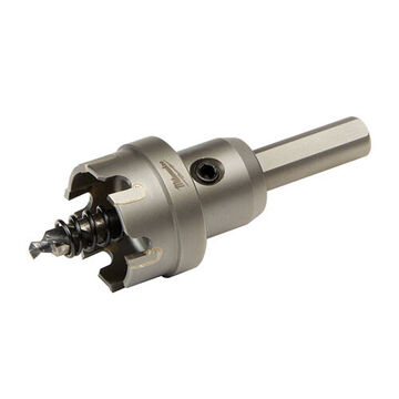Hole Cutter One-piece, 1-1/8 In Cut Dia, 3/16 In Cut Thk, Aluminum, Copper, Mild Steel, Stainless Steel And Other Metal Materials