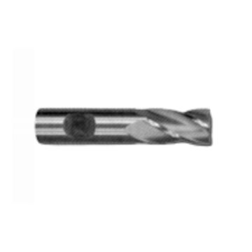 Center Cut End Mill, High Speed Steel, Uncoated, 4-Flute, 3/8 in Shank, 3/16 in dia x 2-3/8 in lg, 1/Pack