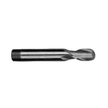 Ball Nose Long Slot End Mill, High Speed Steel, Uncoated, 2-Flute, 10 mm Shank, 10 mm dia x 82.5 mm L, 1/Pack