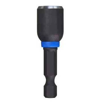 Nut Driver Magnetic, Steel, 3/8 In Size, Hex Shank, 1-7/8 In Oal, Black Phosphate
