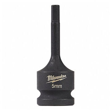 Bit Socket Lineman's, Steel, 5 Mm Size, 1/2 In Drive, Square, Black Oxide, 63/64 In Oal