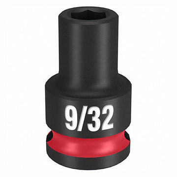 Standard Impact Socket, Steel, 9/32 in Socket, 3/8 in Drive, 7/16 in dp Bolt Clearance, 1-17/64 in OAL